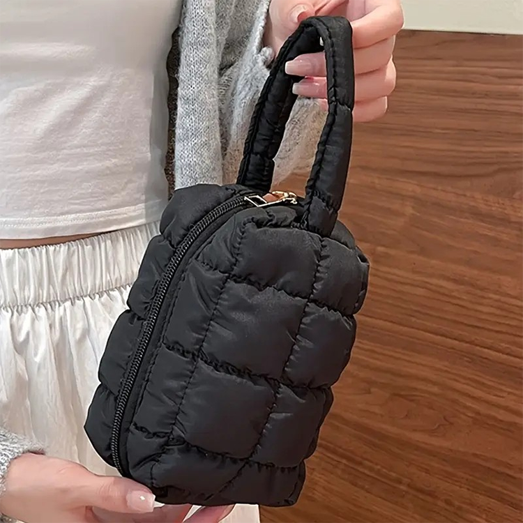 Black Puffer Cosmetic Bag