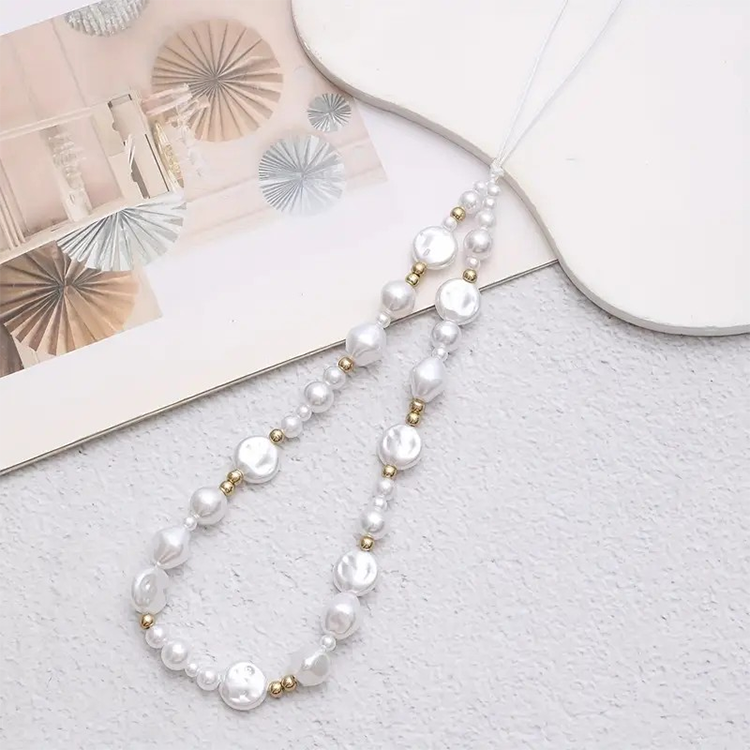 Cell Phone Charm Chain - Pearl Beaded