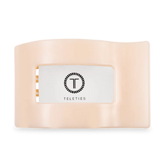 Teleties Rectangle Flat Almond Beige Hair Clip Large - PinkPro Beauty Supply