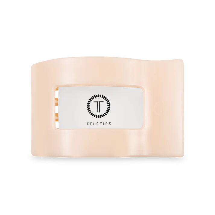 Teleties Rectangle Flat Almond Beige Hair Clip Medium - PinkPro Beauty Supply
