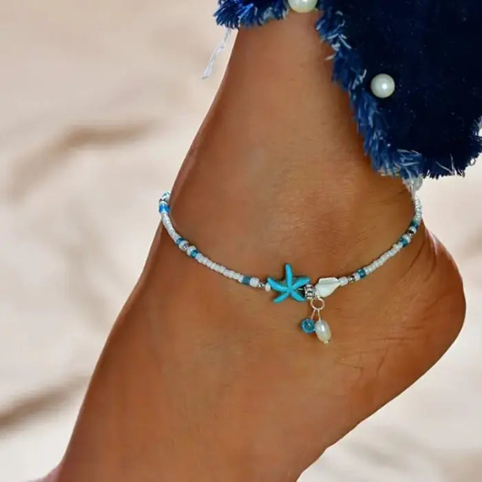 Anklet Starfish Seashell - PinkPro Beauty Supply