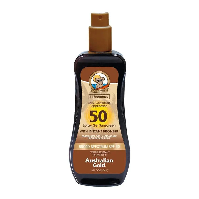 Australian Gold Instant Bronzer Spray Gel Sunscreen Australian Gold