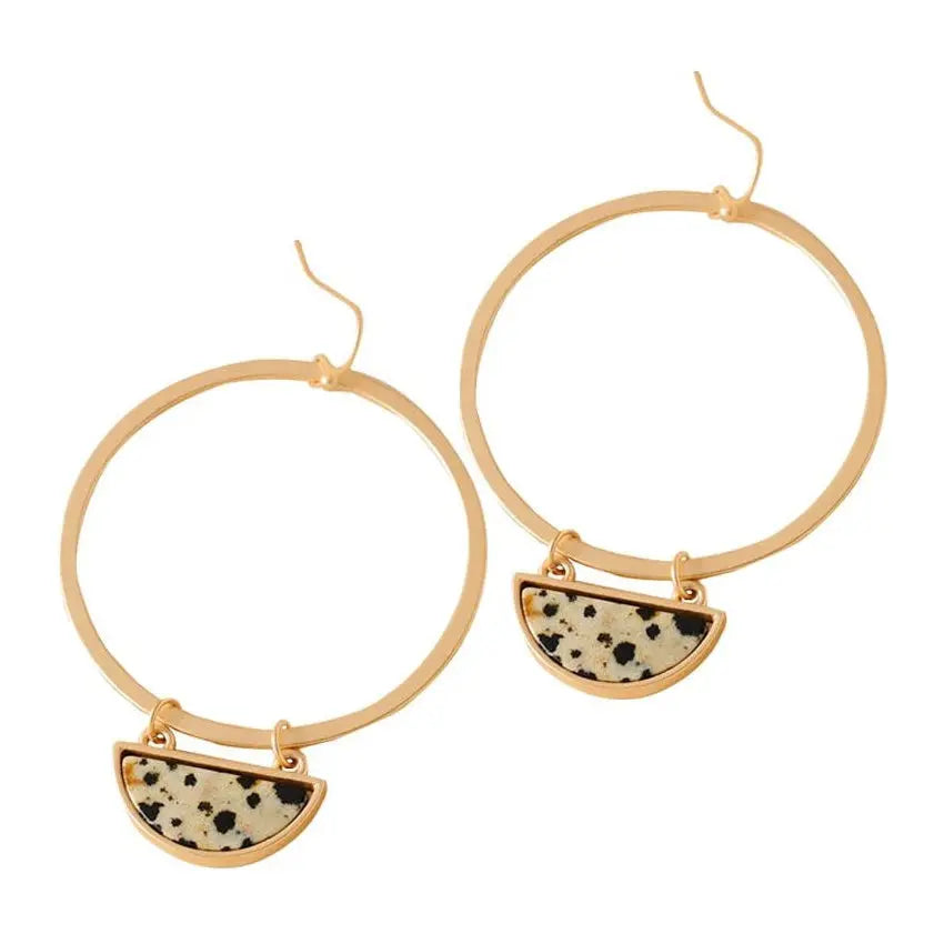 Avenue Zoe Stone Dangle Hoop Earrings Avenue Zoe