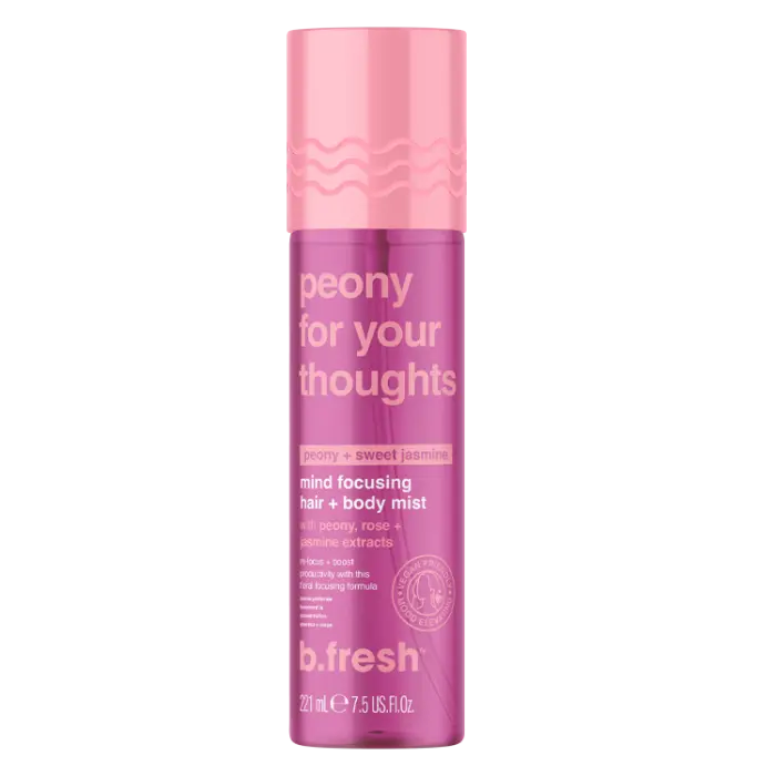 B.Fresh Peony For Your Thoughts Mind Focusing Hair + Body Mist - Peony + Sweet Jasmine 7.5 oz. - PinkPro Beauty Supply