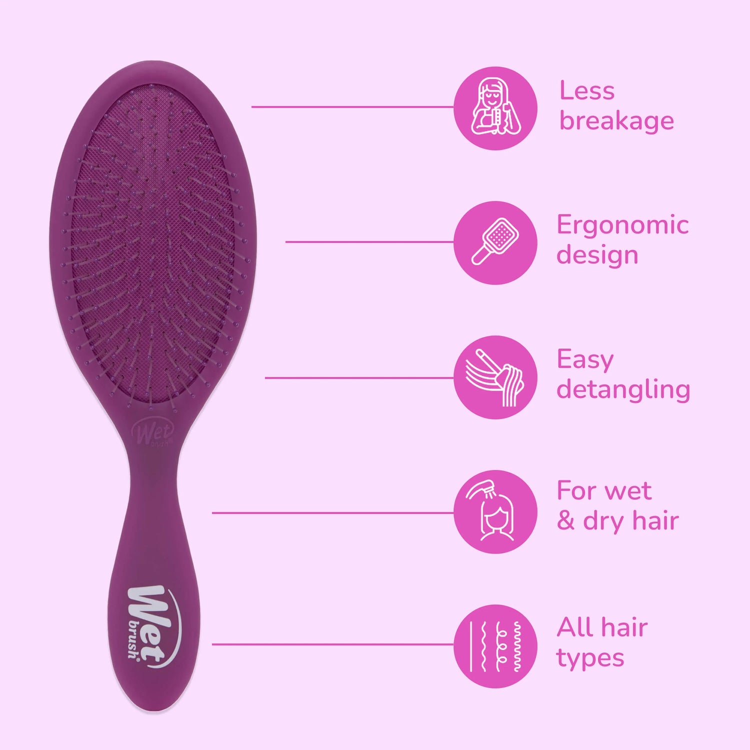 Wet Brush Pro Original Detangler - Frost Purple