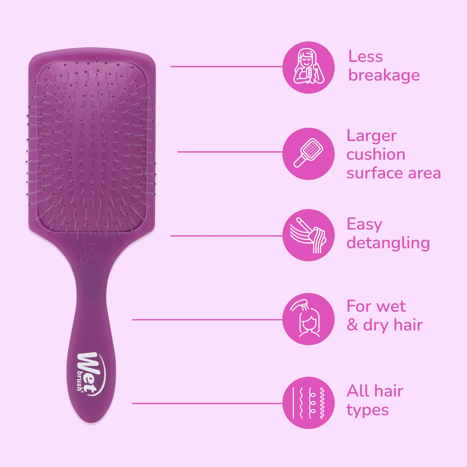 Wet Brush Paddle Detangler - Frost Purple