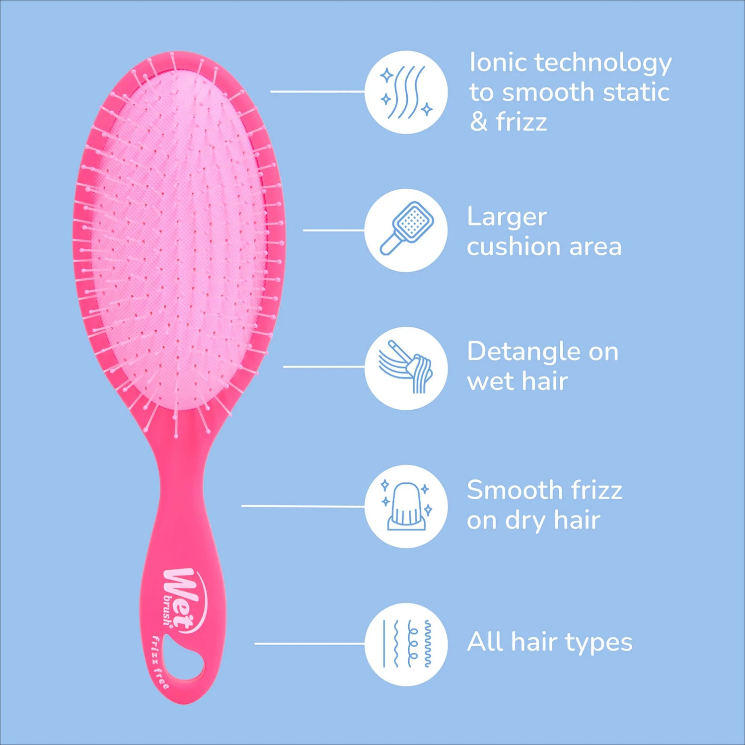 Wet Brush Frizz-Free Detangler - Pink