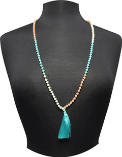 Beaded Fringe Necklace - PinkPro Beauty Supply