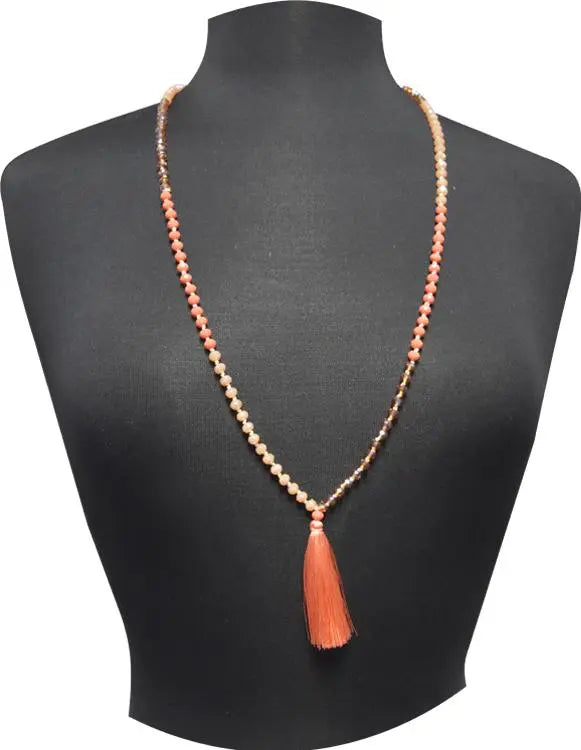 Beaded Fringe Necklace - PinkPro Beauty Supply