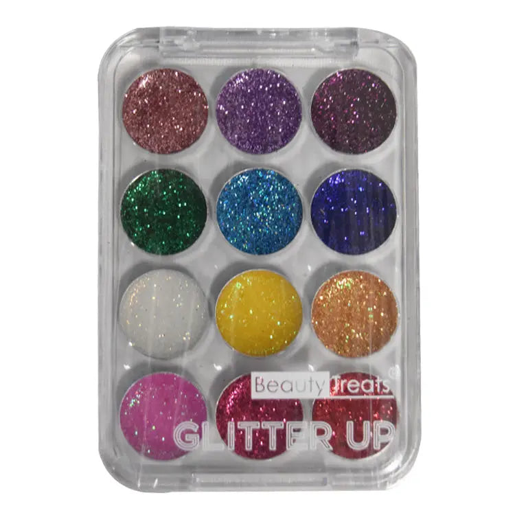 Beauty Treats Glitter Up 12 Color Pallete - Multicolor - PinkPro Beauty Supply