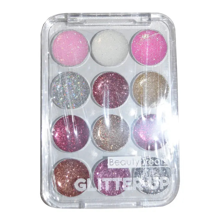 Beauty Treats Glitter Up 12 Color Pallete - Pink - PinkPro Beauty Supply