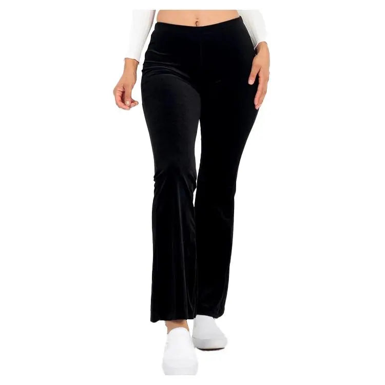 Black Velour Flared Leggings - PinkPro Beauty Supply