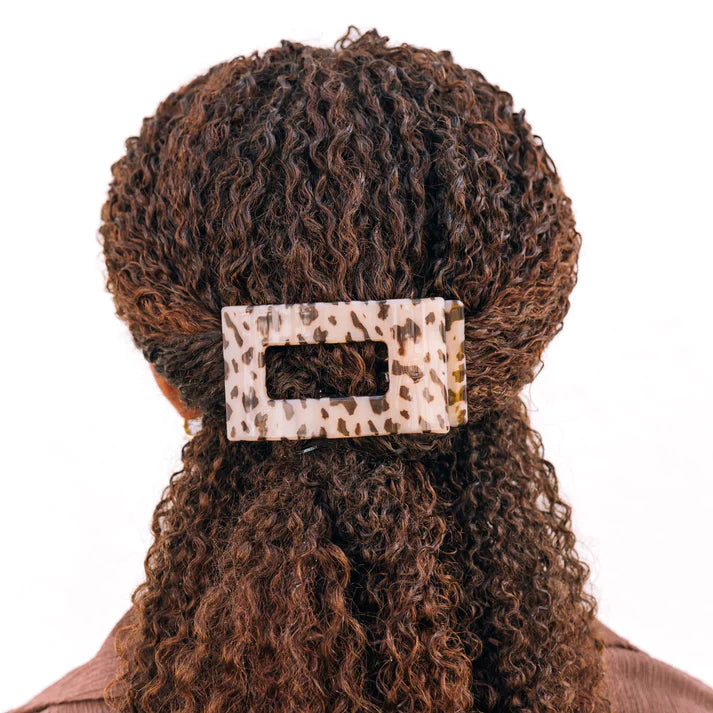 Teleties Rectangle Flat Blonde Tortoise Hair Clip Medium - PinkPro Beauty Supply