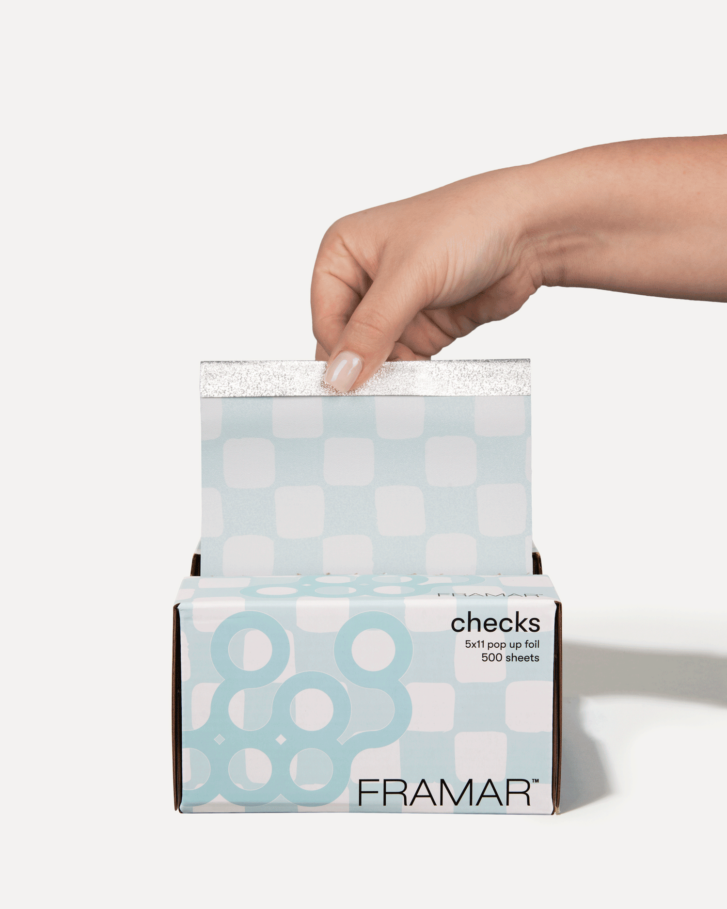 Framar Light Blue Checks Pop Up Foils 500 Count