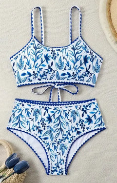 Blue Floral Bikini Swimsuit - PinkPro Beauty Supply