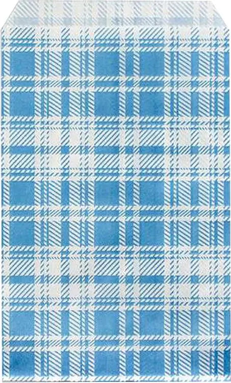 Blue Plaid Gift Bag - PinkPro Beauty Supply