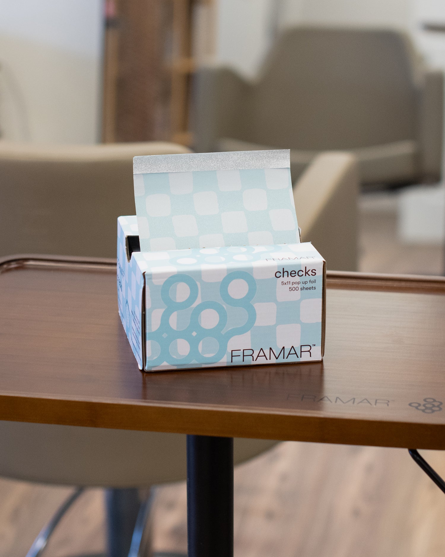Framar Light Blue Checks Pop Up Foils 500 Count