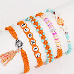 Boho Beach Bracelet - 5 Piece Set PinkPro Beauty Supply