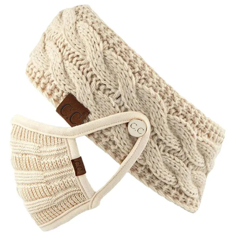 C.C Knit Beige Headband - PinkPro Beauty Supply