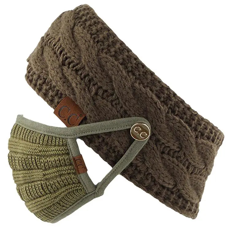 C.C Knit Olive Headband - PinkPro Beauty Supply