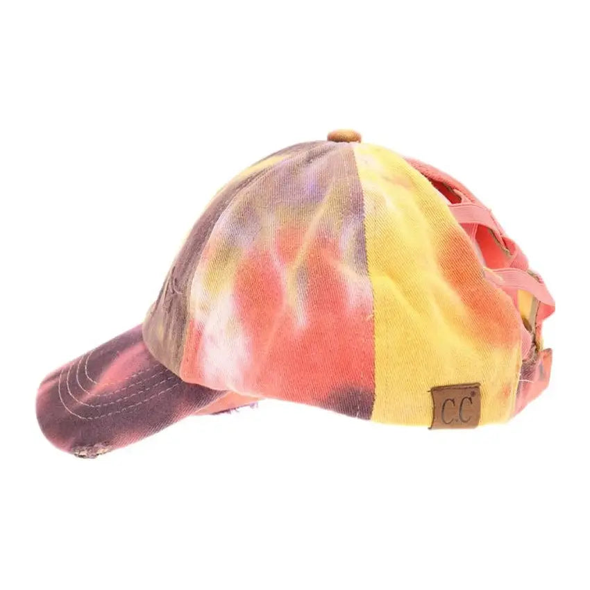 C.C Tie Dye Criss-Cross Ball Cap C.C