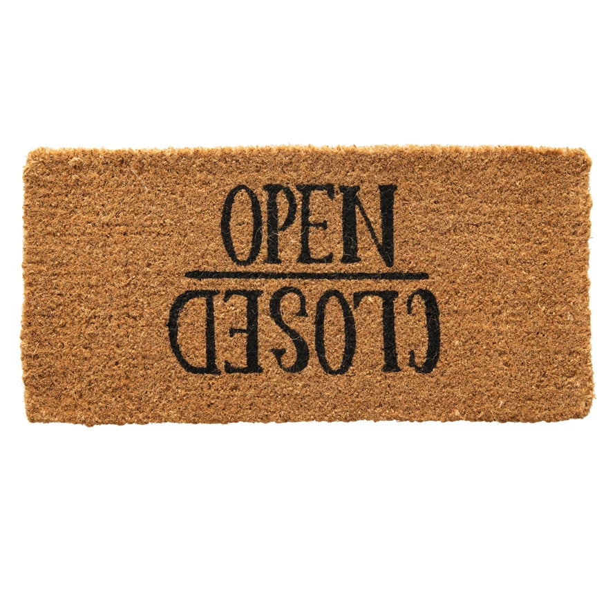 Open/Closed Natural Coir Doormat Gift