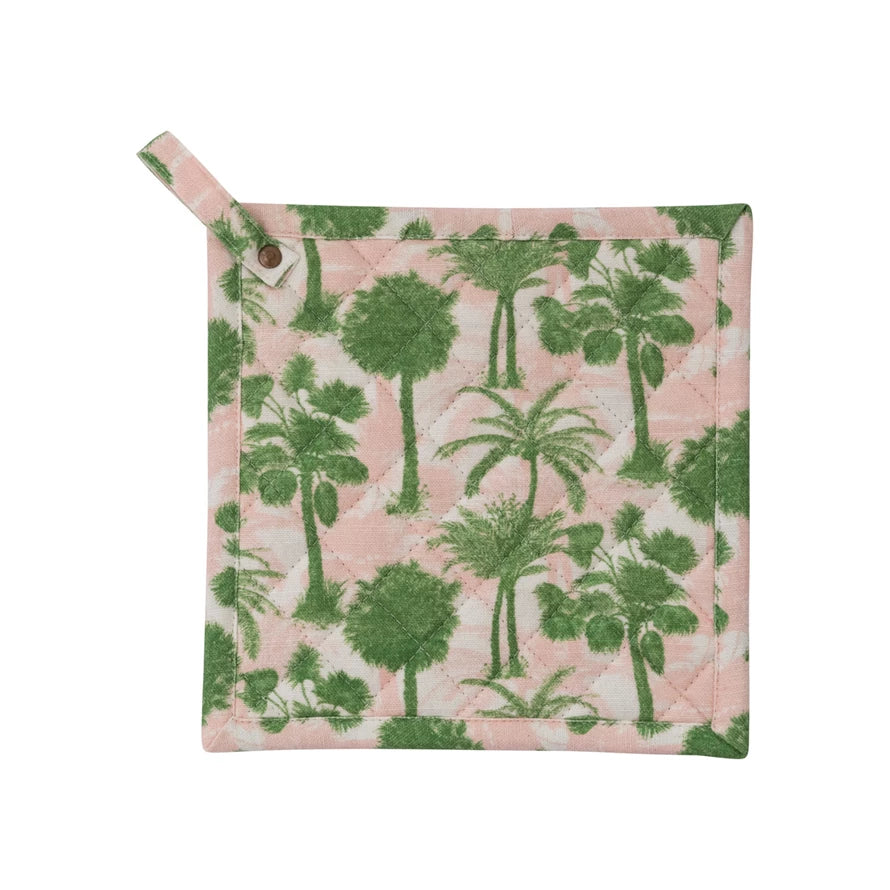 Cotton Pot Holder with Palm Tree Pattern Gift