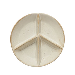 Stoneware Peace Sign Divided Dish with 4 Sections Gift