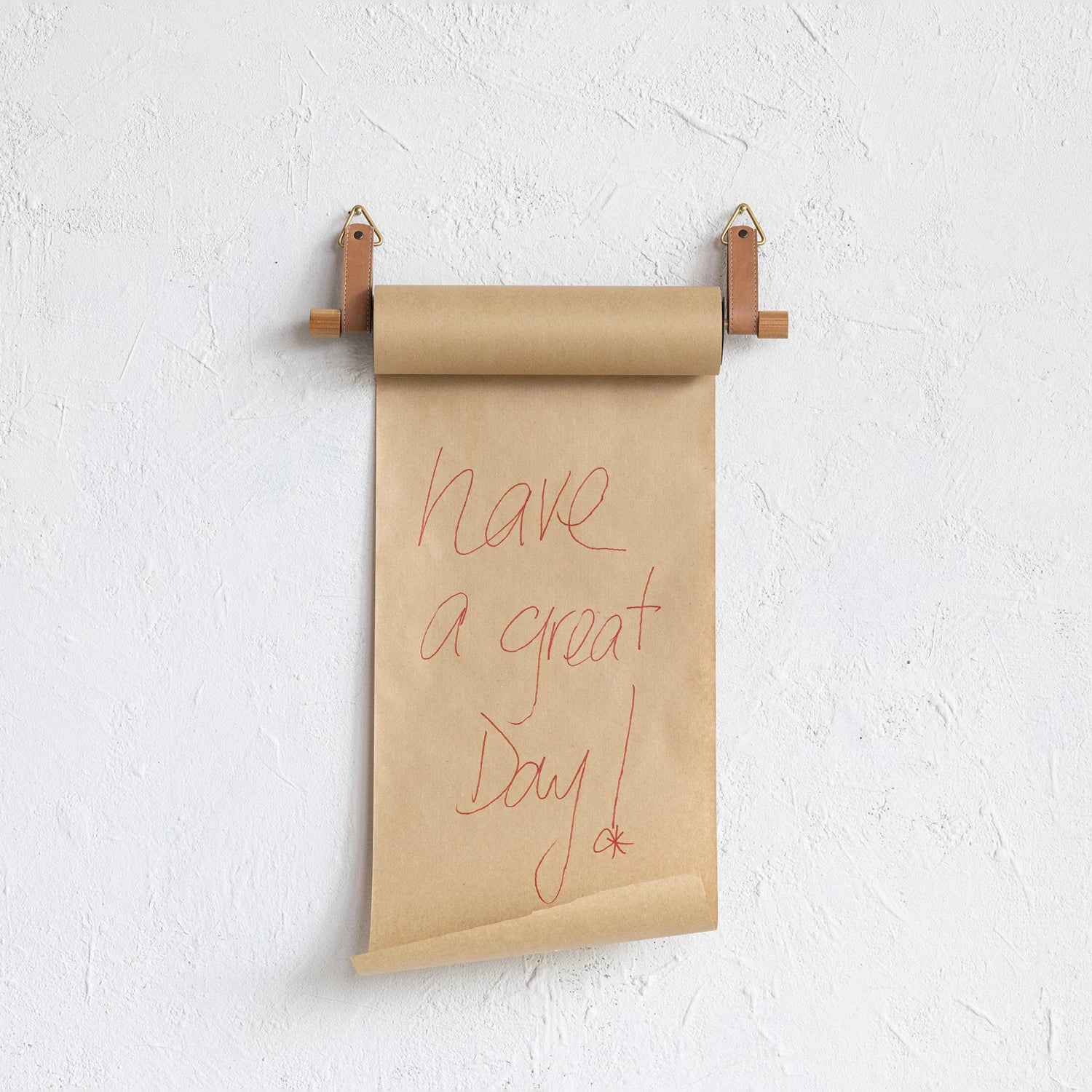 Wood Wall Mounted Paper Dispenser with Straps & Paper Roll Gift