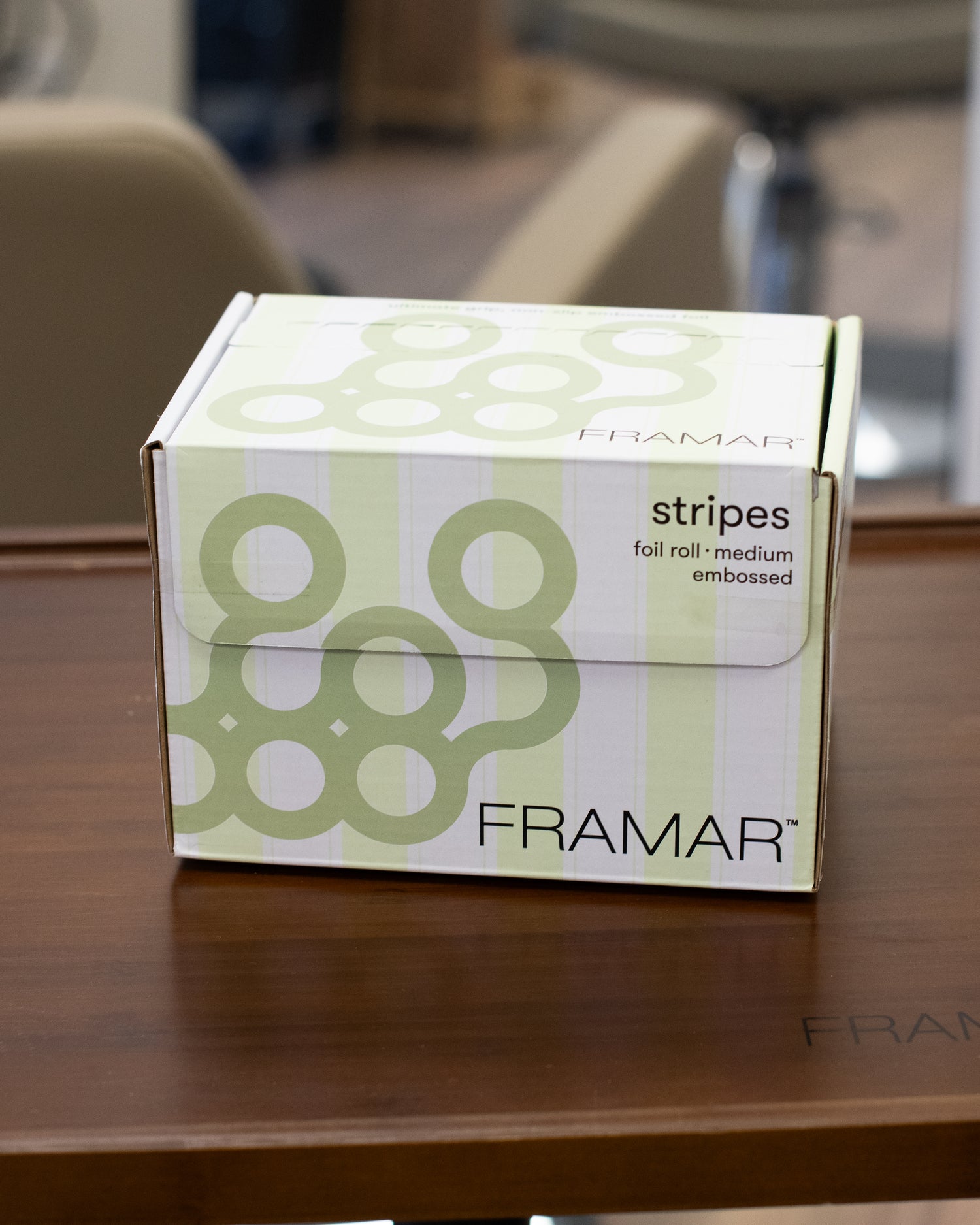Framar Celery Stripes Embossed Roll 320 Feet