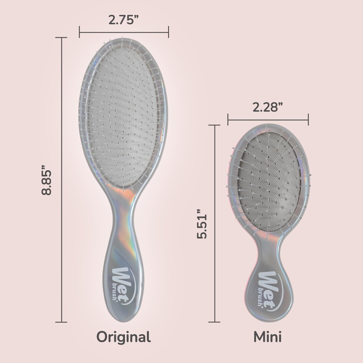 Wet Brush Iridescence Icon Duo Detangler - Chrome
