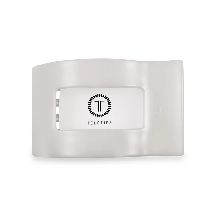 Teleties Rectangle Flat Coconut White Hair Clip Medium - PinkPro Beauty Supply