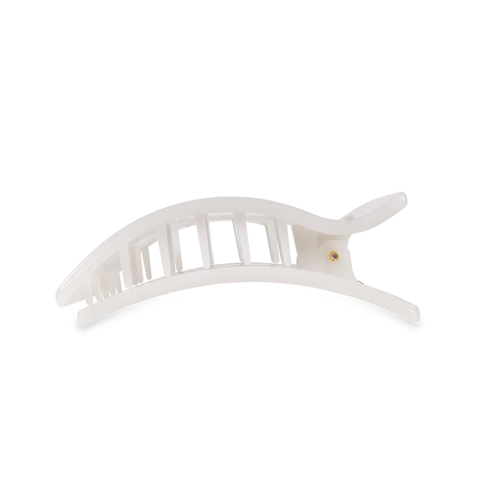 Teleties Rectangle Flat Coconut White Hair Clip Medium - PinkPro Beauty Supply