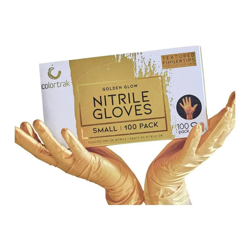 Colortrak 100 Count Golden Glow Nitrile Gloves Colortrak