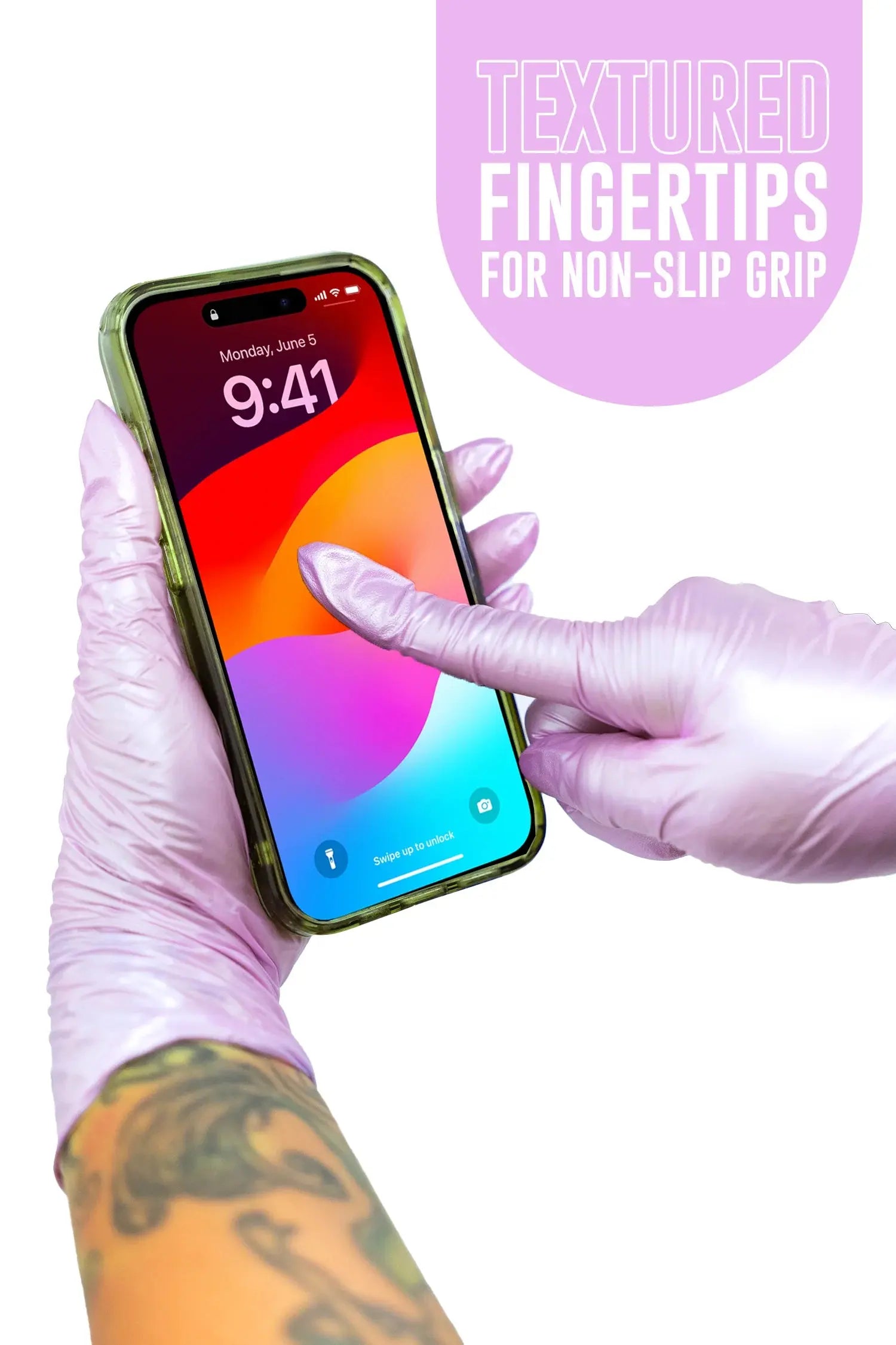 Colortrak- Nitrole Gloves - Lilac Large Colortrak