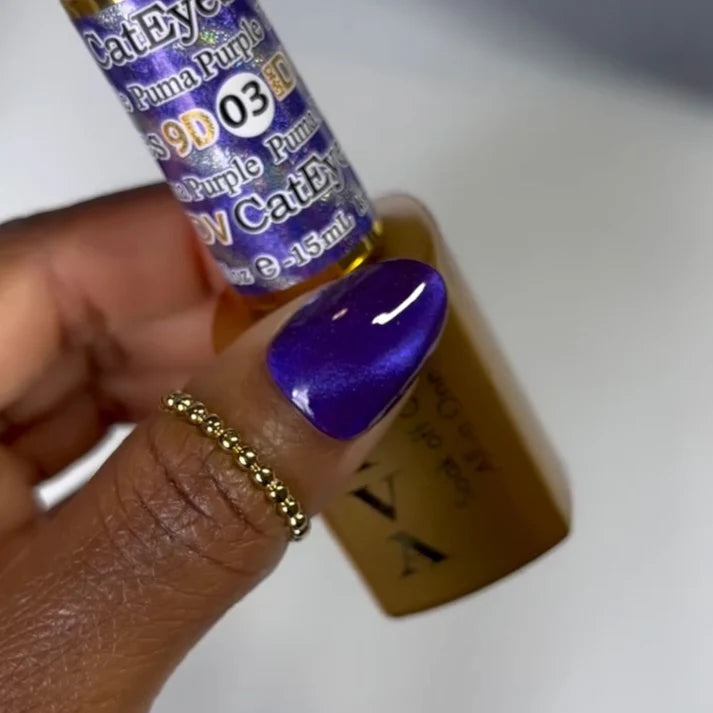 DND DIVA 9D Cat Eye Glassball #03 - Puma Purple 0.6 oz.