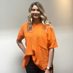 Davi & Dani Midi Sleeve Sweater Orange Davi & Dani