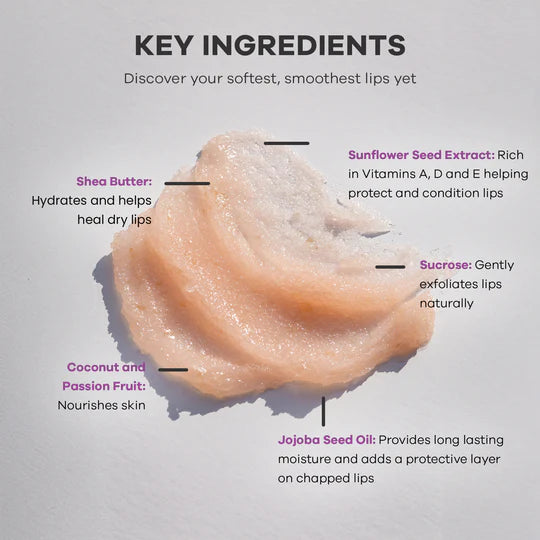 Dermasuri Lip Scrub Sugar Exfoliator .7 oz - Coconut Passionfruit