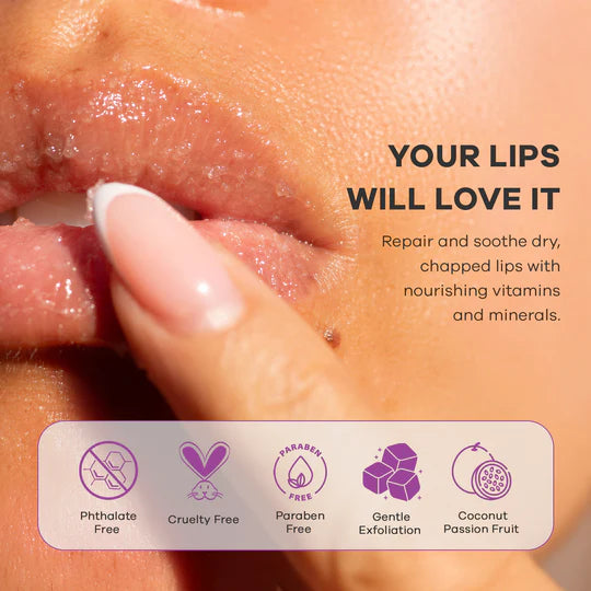 Dermasuri Lip Scrub Sugar Exfoliator .7 oz - Coconut Passionfruit