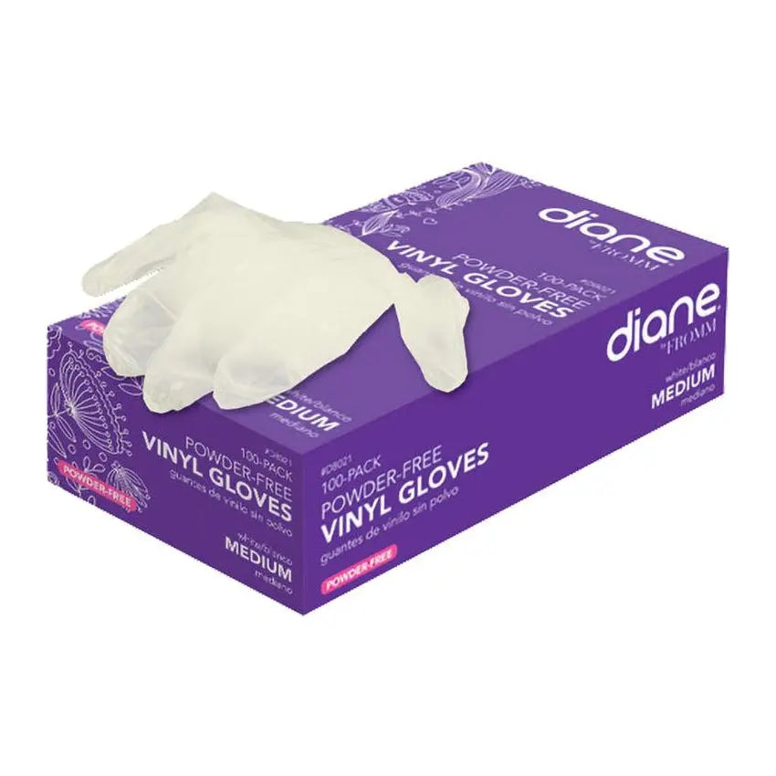 Diane 100 Count Disposable Powder Free Vinyl Gloves Diane