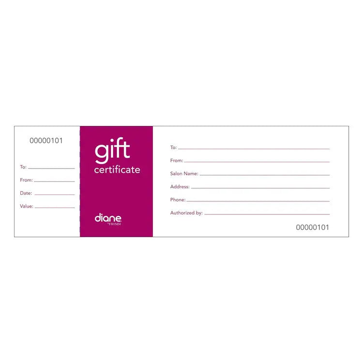 Diane Salon Gift Certificate Diane