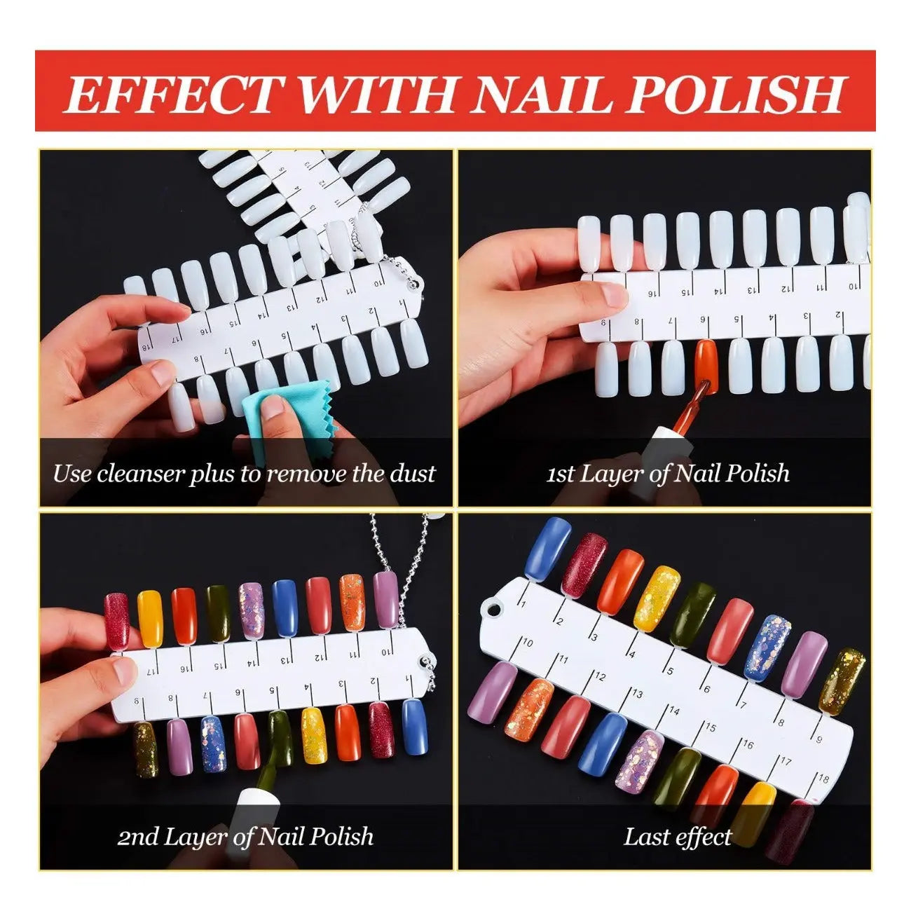 Double Layer Nail Color Displays 36 Tips PinkPro Beauty Supply