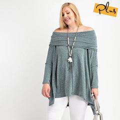 Easel Cowl Neck Pullover Sweater Easel