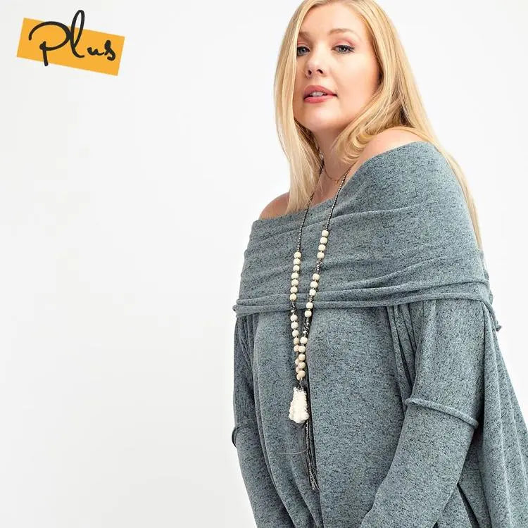 Easel Cowl Neck Pullover Sweater Easel