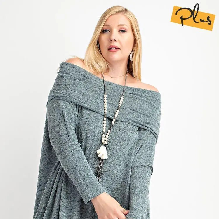 Easel Cowl Neck Pullover Sweater Easel