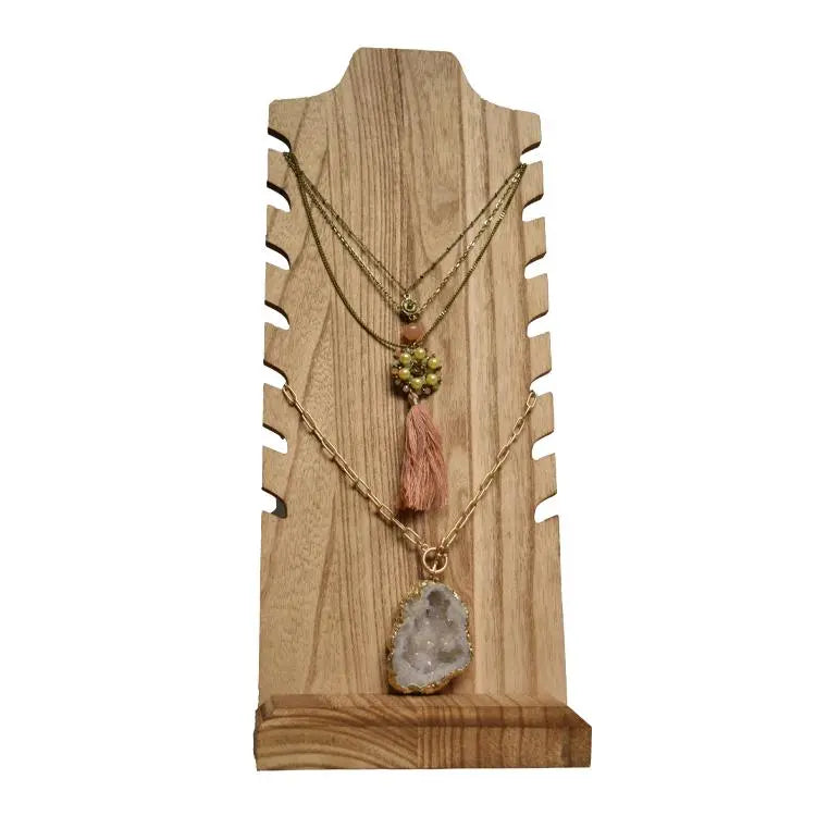 Empty Wooden Necklace Display Stand PinkPro Beauty Supply