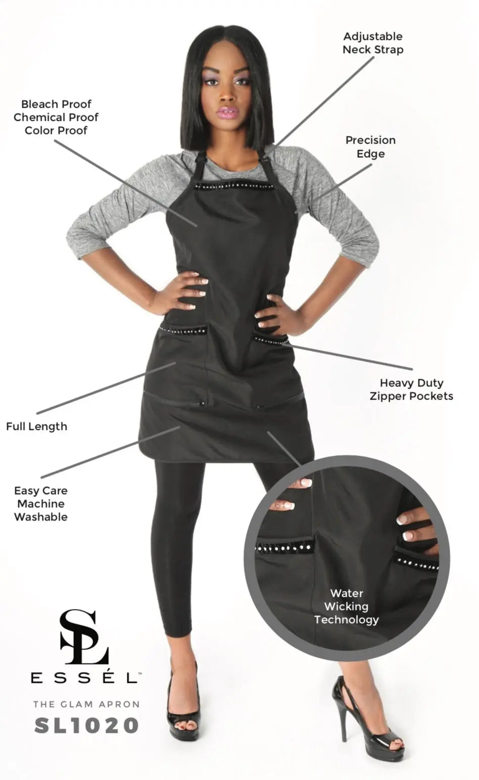 Essel All Purpose The Glam Apron PinkPro Beauty Supply