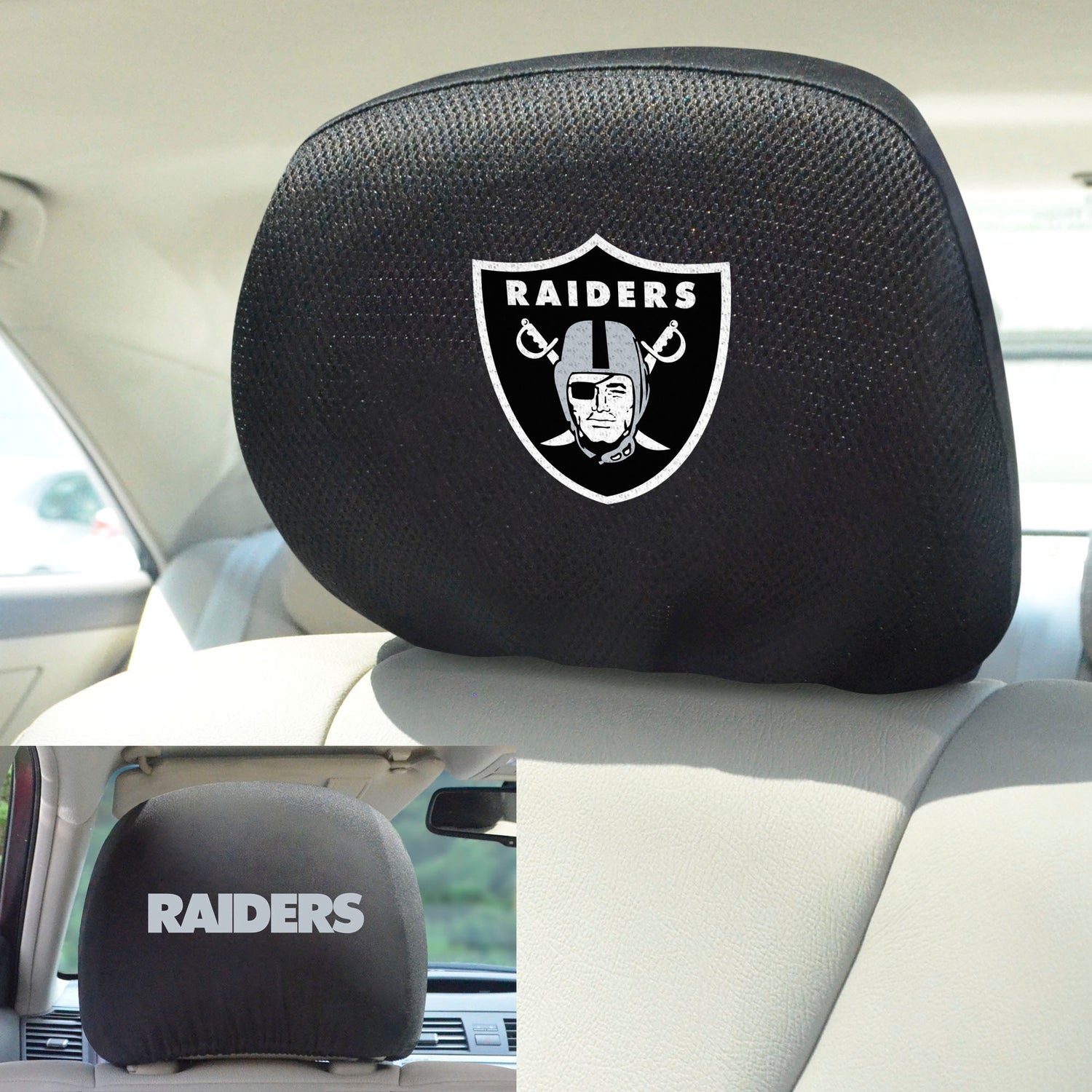 Fanmats Las Vegas Raiders Headrest Cover