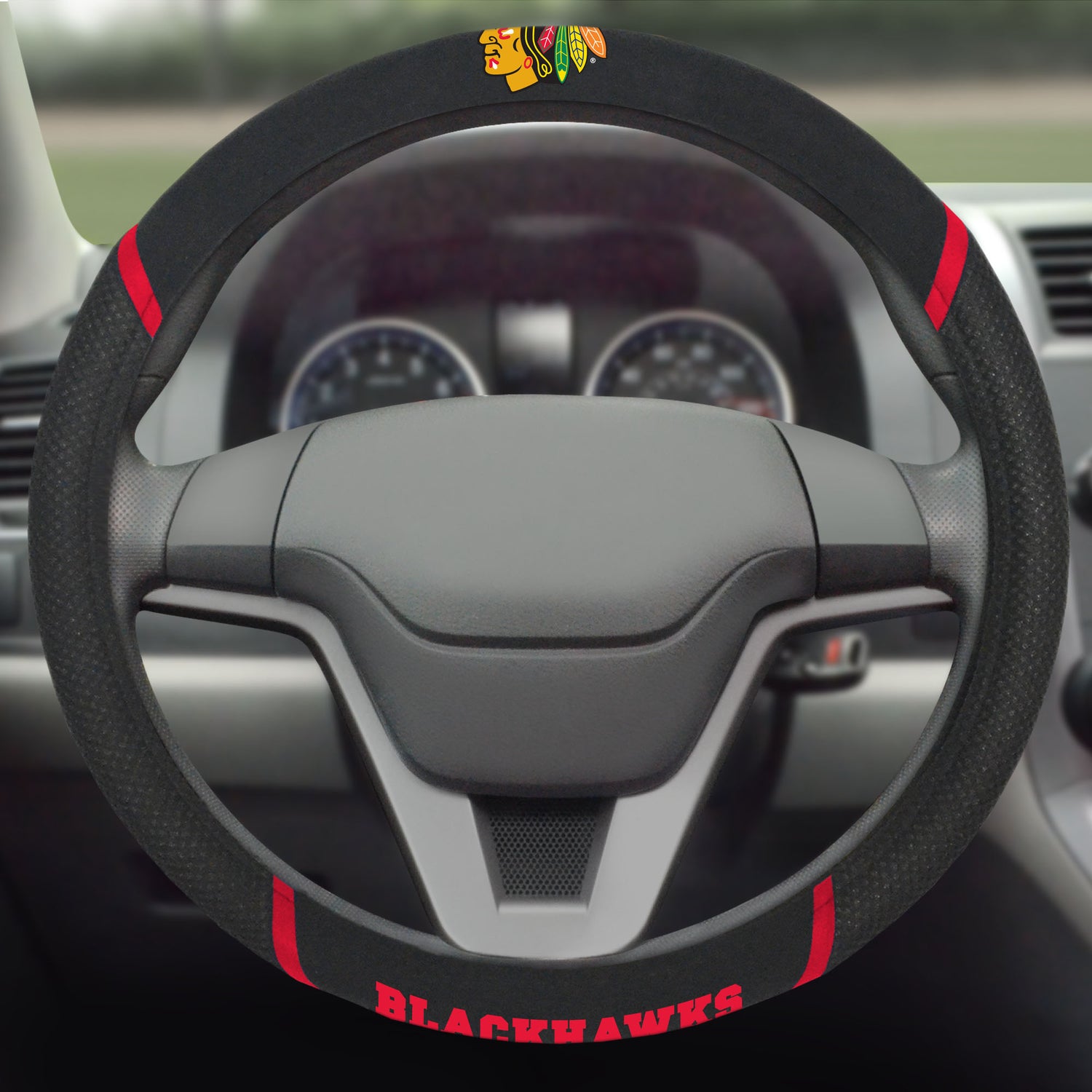 Fanmats Chicago Blackhawks Steering Wheel Cover