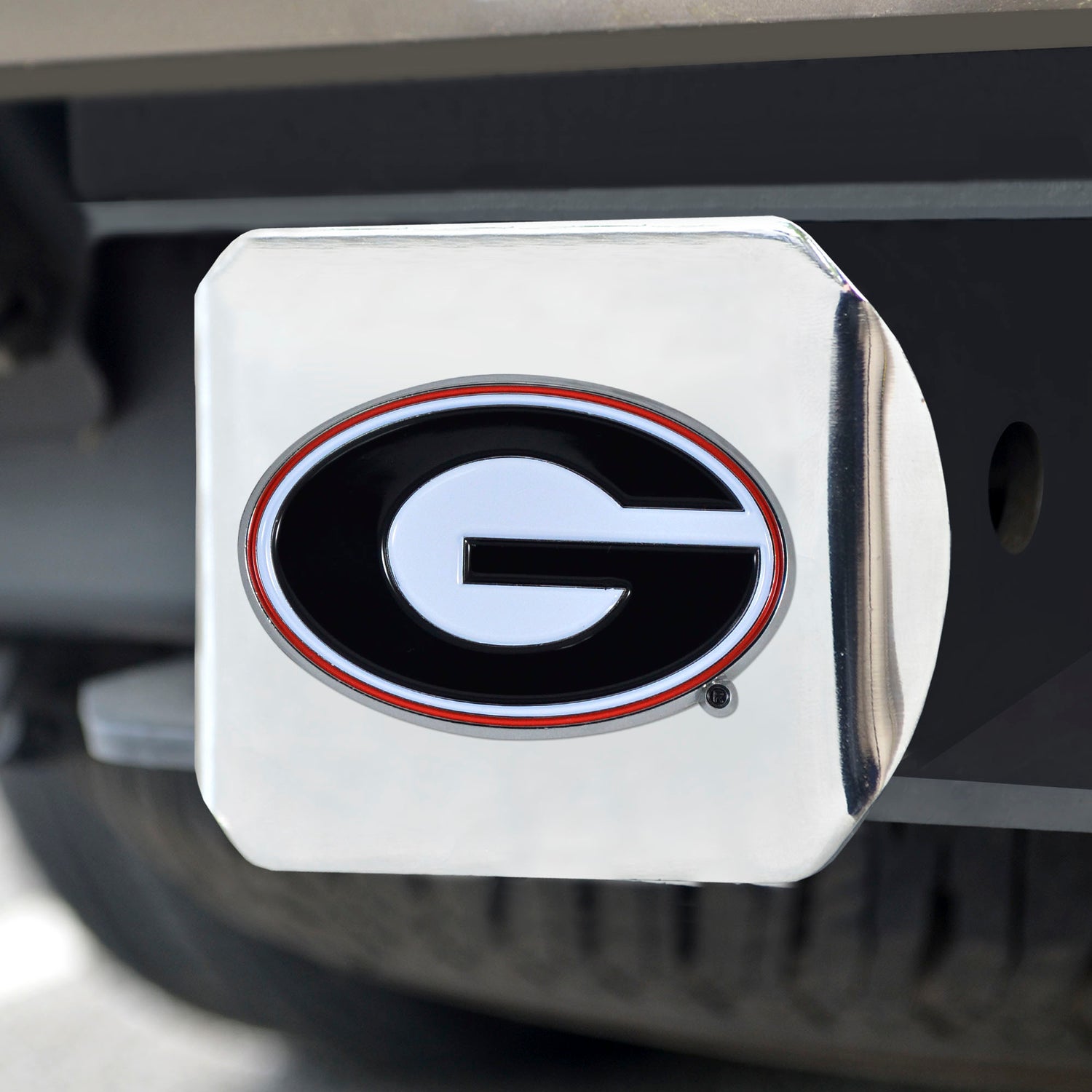 Fanmats Georgia Bulldogs Color Hitch Cover - Chrome